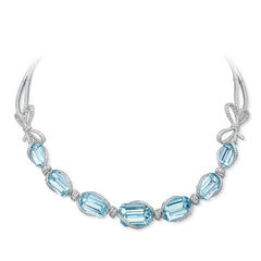 Necklace crafted 18K white gold Lyla's Bow Collection