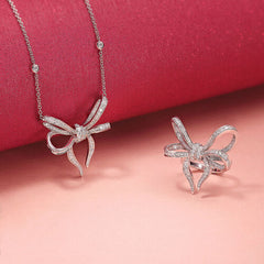 Ring crafted 18K white gold Lyla's Bow Collection