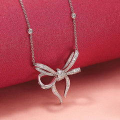 Necklace crafted in 18K White Gold Lyla's Bow Collection
