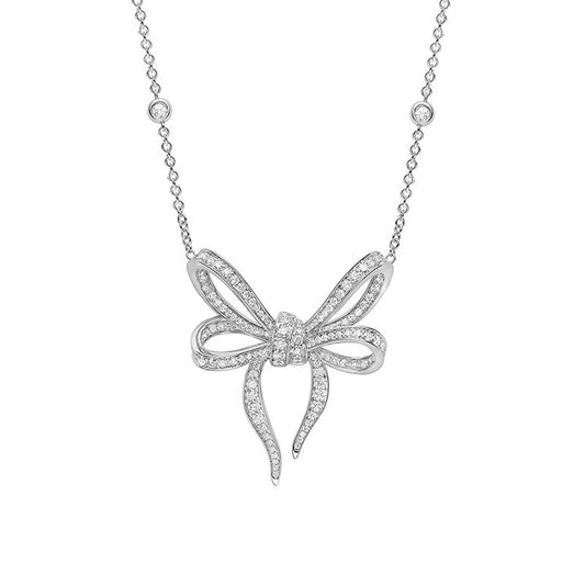 Necklace crafted in 18K White Gold Lyla's Bow Collection