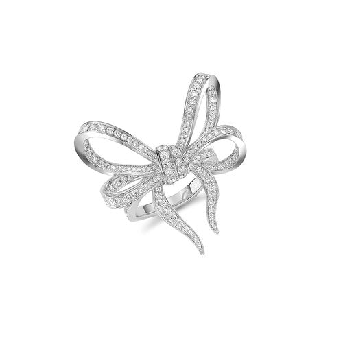 Ring crafted 18K white gold Lyla's Bow Collection