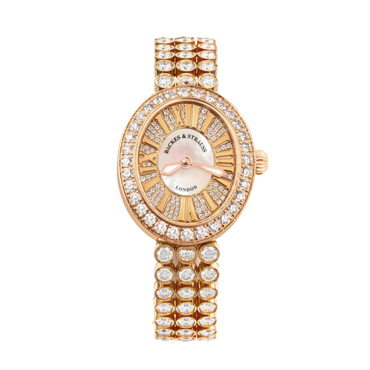Regent Duchess 2833 Luxury Diamond Watch for Women - 28 x 33 mm Rose Gold - Backes & Strauss