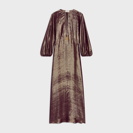 Caftan Dress In Lamé Silk