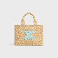 Small Cabas Thais In Raffia And Calfskin