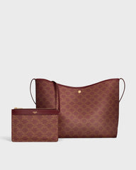 Soft Shopper Bag In Triomphe Canvas And Calfskin