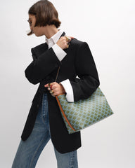 Soft Shopper Bag In Triomphe Canvas And Calfskin