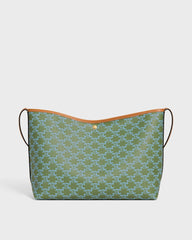 Soft Shopper Bag In Triomphe Canvas And Calfskin
