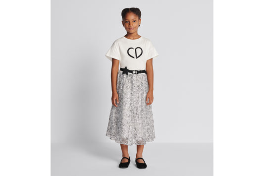 Tulle Embroidered Kid's Long Skirt
