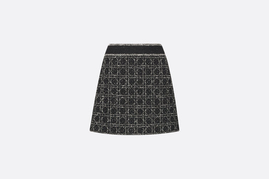 Macrocannage Flared Miniskirt