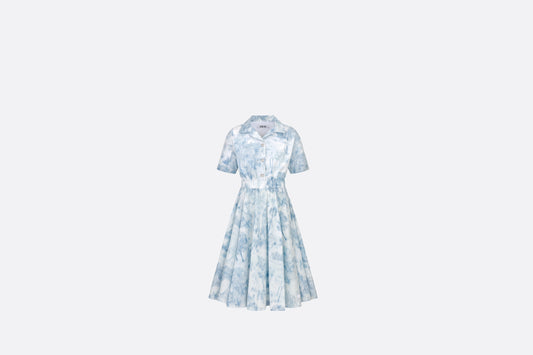 Blue Toile de Jouy Paris Print Kid's Flared Dress
