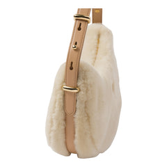 Prada Arqué Shearling & Leather Shoulder Bag
