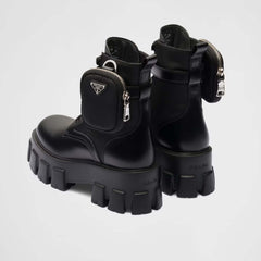 Monolith Leather and Re-Nylon Boots With Pouch