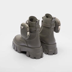 Monolith Leather and Re-Nylon Boots With Pouch