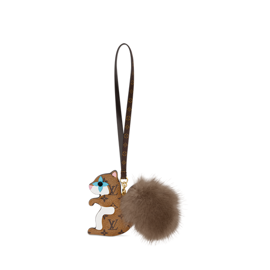 Squirrel LV Furry Friend Bag Charm
