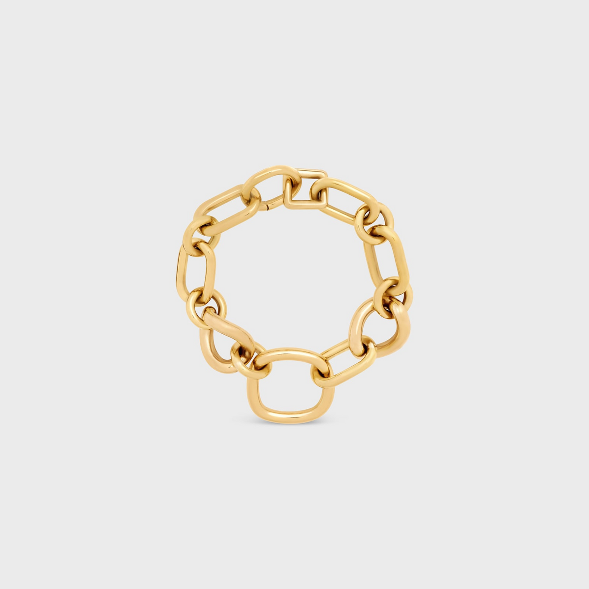 Celine Charms Modern Thin Gourmette In Brass With Gold Finish