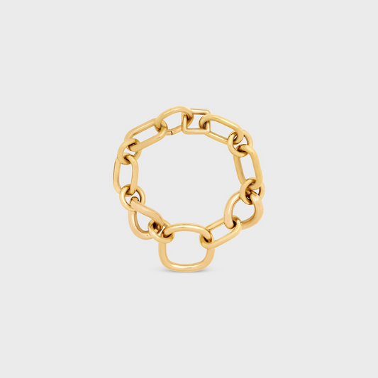 Celine Charms Modern Thin Gourmette In Brass With Gold Finish