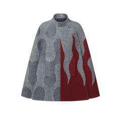 Flame Jacquard Cape