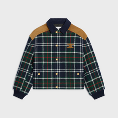 Triomphe Blouson Jacket In Tartan Wool