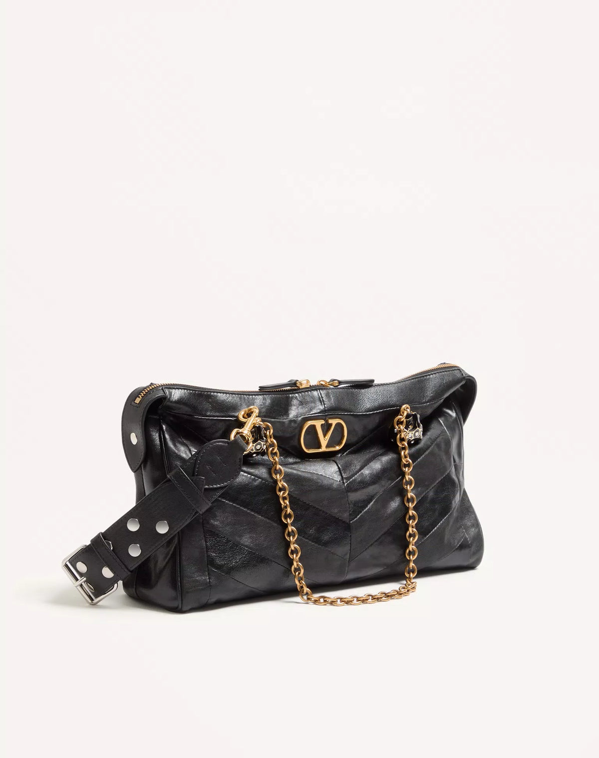 Valentino Garavani Panthea Shoulder Bag In Nappa Leather With Chevron Pattern