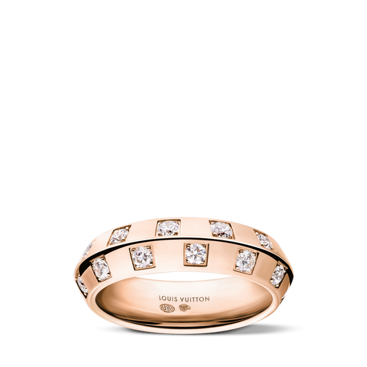 Le Damier de Louis Vuitton Medium Ring, Rose Gold and Diamonds