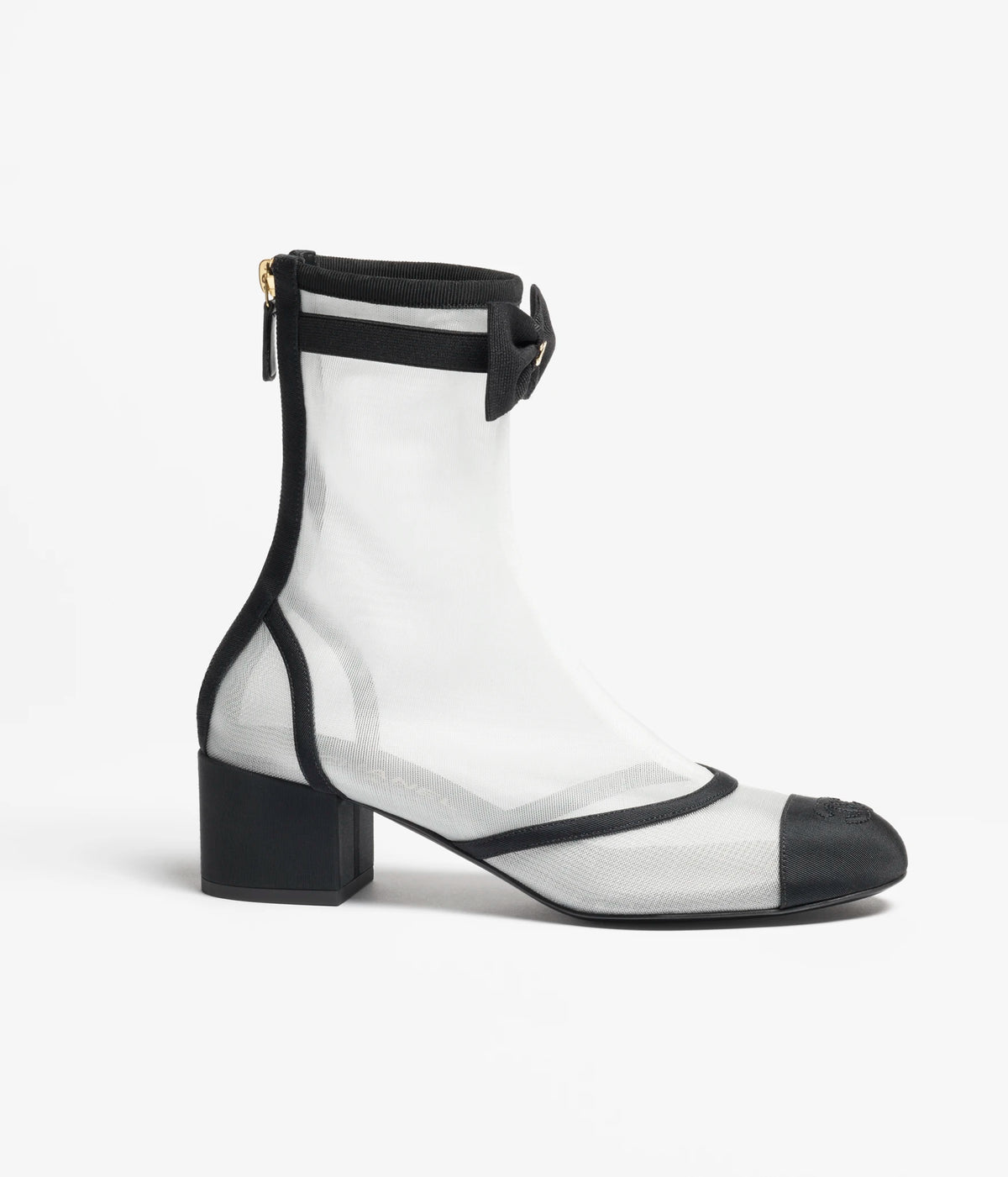 Mesh & Grosgrain Short Boots