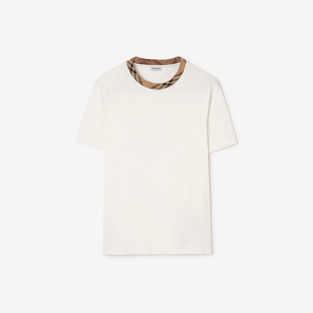 Check Trim Cotton T-shirt