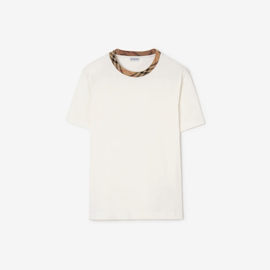 Check Trim Cotton T-shirt