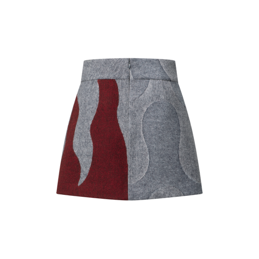 Flame Jacquard Mini Skirt