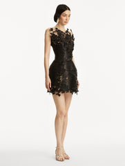 Metallic Cherry Blossom Embroidered Dress