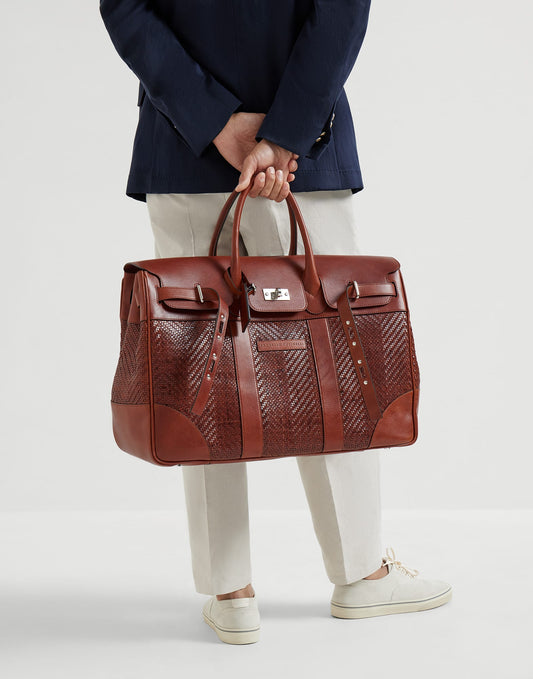 Braided Calfskin And Cowhide Country Bag