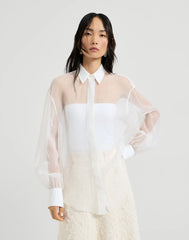 Crispy Silk Shirt With Monili