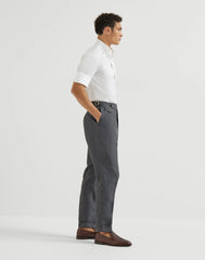 Lightweight Délavé Linen Trousers With Reversed Double Pleats And Waist Tabs