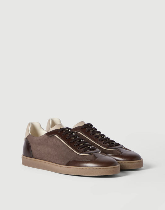 Suede And Polished Calfskin Sneakers