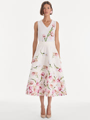 Painted Iris Degrade Poplin A Line Skirt