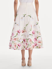 Painted Iris Degrade Poplin A Line Skirt