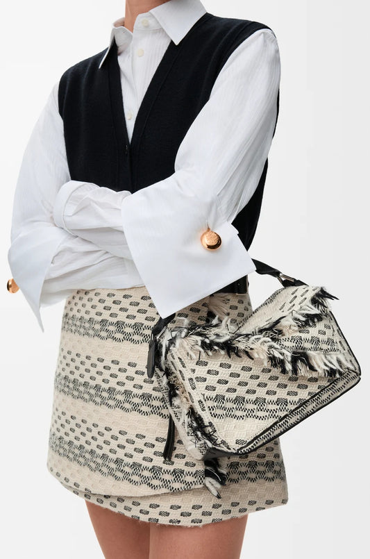 Small Puzzle Bag In Woven Textile