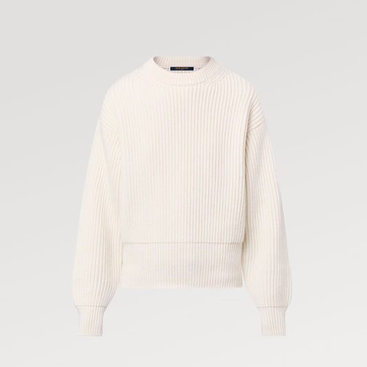 Ribbed Knit Cashmere Pullover