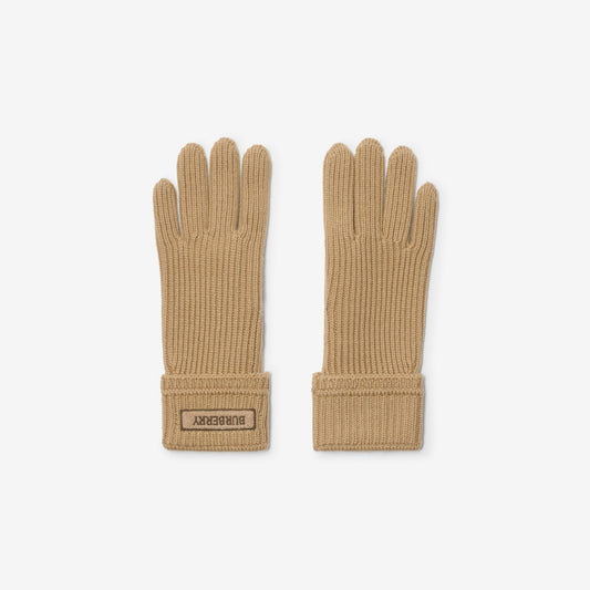 Logo Patch Wool Blend Gloves