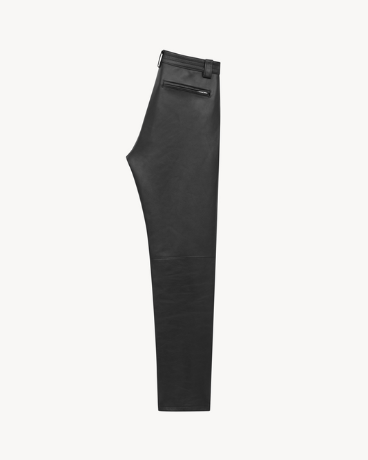Belted Pants In Grained Leather