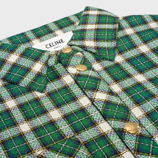 Mini Shirt Dress In Check Wool Natté