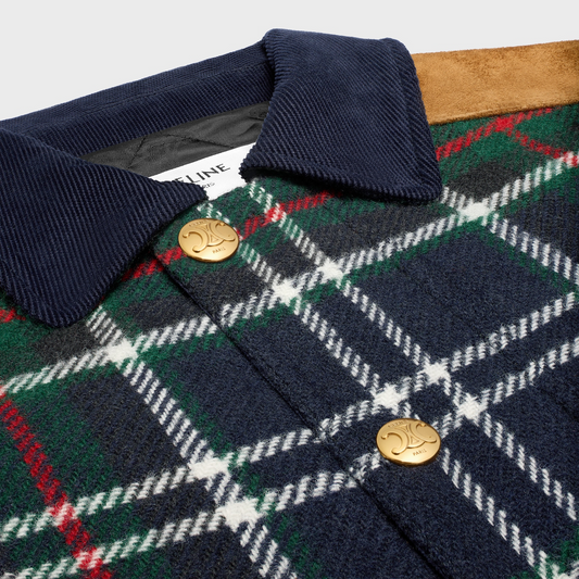 Triomphe Blouson Jacket In Tartan Wool