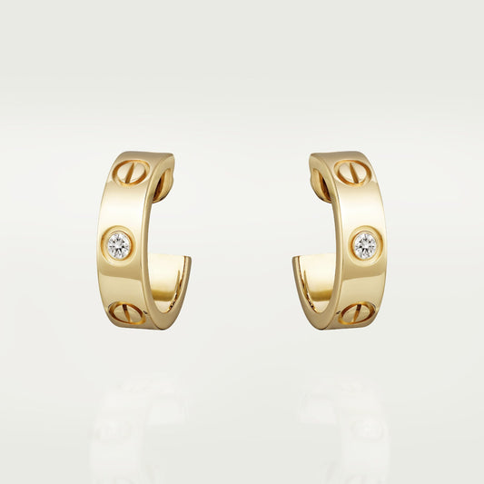 Love Earrings, 2 Diamonds
