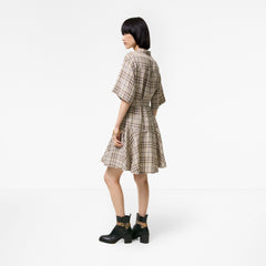 Check Linen Blend Dress