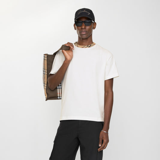 Check Trim Cotton T-shirt