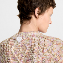 Knitted Flower-Front Jumper
