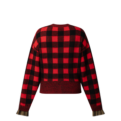 Graphic Check Knit Cardigan