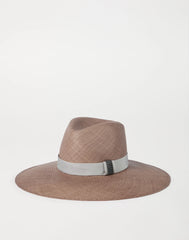 Straw Fedora With Precious Leather Band