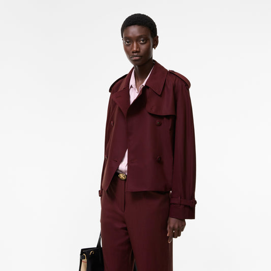 Cropped Wool Mayfair Trench Jacket