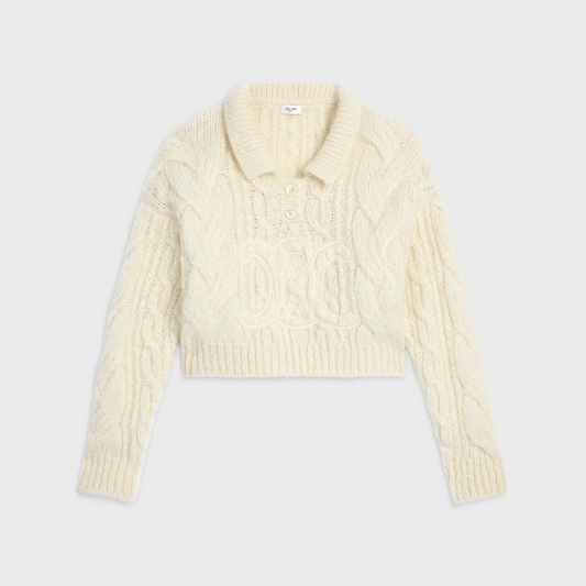 Sweater In Aran Mohair And Wool