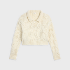 Sweater In Aran Mohair And Wool